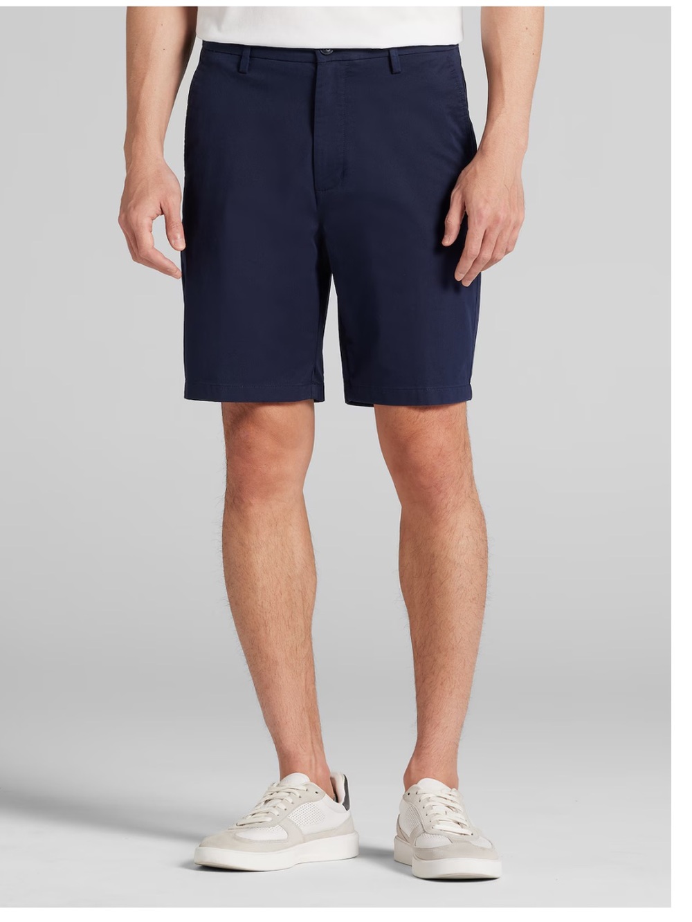 Zara Men's Navy Flat-Front Chino Shorts